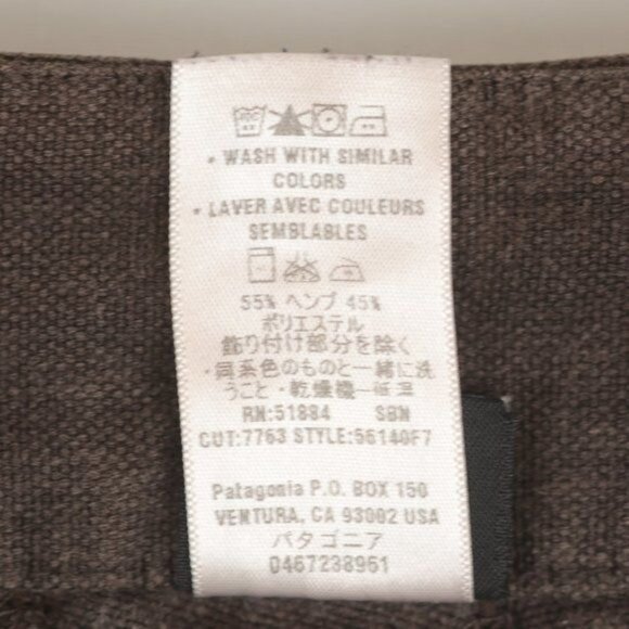 Patagonia Women's Size 6 Brown Hemp Blend Flat Front Straight Leg Casual Pants - Picture 11 of 11